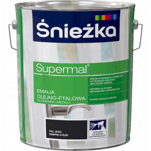  Supermal uljno-ftalatni emajl 10 l, sjajno crni