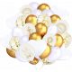  COMMUNION Baloni Confetti Gold White Hearts 35 kom.