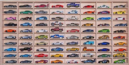  Polica za autiće Cars Springs Hot Wheels Organizator 80 mjesta Drvo