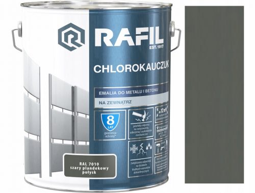 Rafil klorirani emajl za metal, 10 l, nijanse sive i srebrne, sjajni
