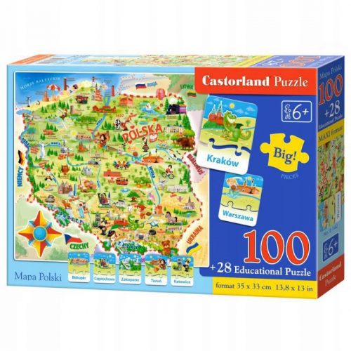  Puzzle Castorland Puzzle 100 dijelova Karta Poljske E142