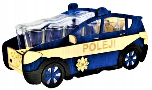  Policijski auto bokal sa čašama + GRATIS...Rođendan