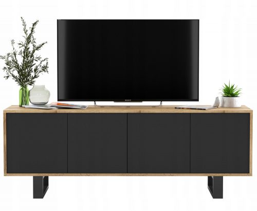  Moderni Loft TV ormarić 150 cm Wotan crni MATT