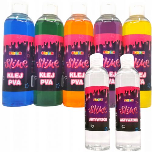  Squish Slime PVA X 4 neon ljepilo + aktivator 500 ml