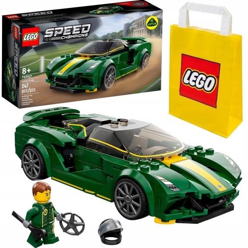  LEGO Speed Champions 76907 Lotus Evija + LEGO papirnata vrećica 6315786 žuta 24x8x18 cm