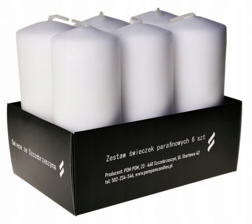  Tradicionalna parafinska svijeća bez mirisa Pom Pom Candles 6 kom.