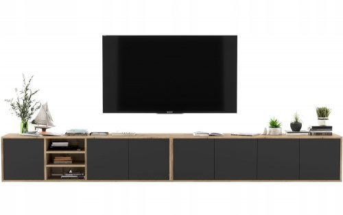  Viseći TV stalak Loft TV komoda Black MAT 300