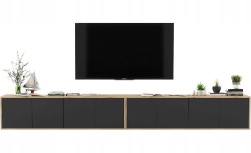  Viseći TV stalak Loft Komoda s ladicama 300 cm Black MAT