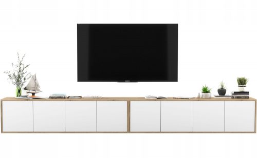  Viseći TV stalak Loft TV komoda Bijela MAT 300cm