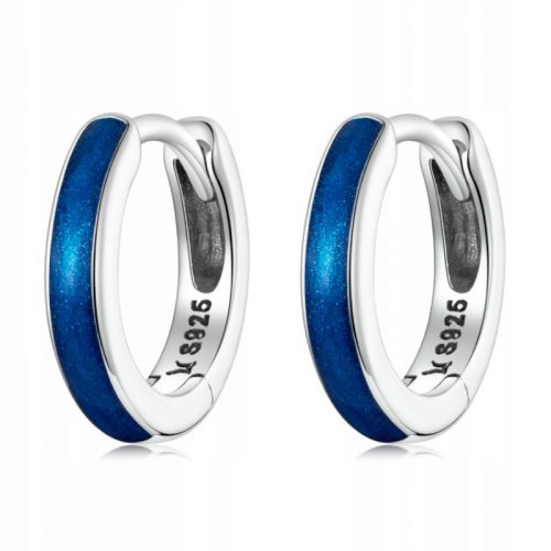  Srebrne naušnice SHINING BLUE RINGS S925