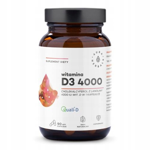  Aura Herbals Vitamin D3 dodatak prehrani 4000 90 kapsula