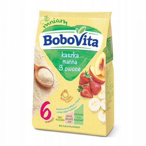  BOBOVITA SEMOLNUM 3 VOĆA 6+ BEZ MLIJEČNIH PROIZVODA 180G