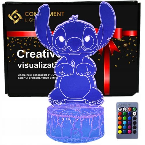  3D USB LED noćna lampa + Lilo and Stitch daljinski upravljač