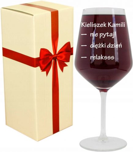 Čaše za crno vino LaserograF Engraved, prozirne, 530ml 1 kom.