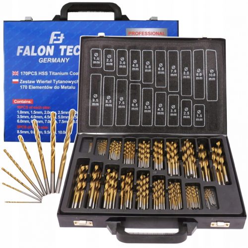  Falon-Tech FT390170T set svrdla za metal 170 kom.