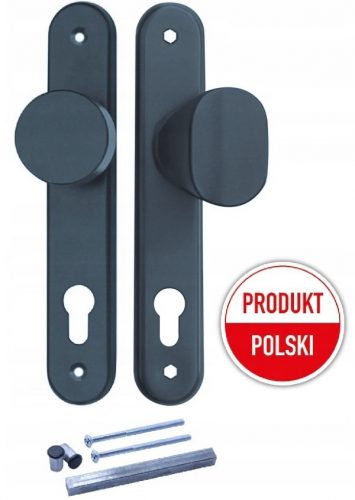 Čelična ručka za prolaze i kapije, duga, ploča s rupom za umetak