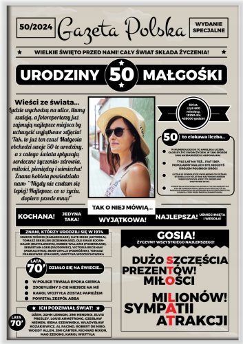  POKLON ZA 50. ROĐENDAN ZA NJEZIN POKLON NOVINE