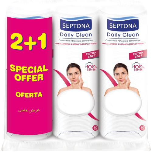  SEPTON Cotton jastučići za vatu 2+1 3x80 kom