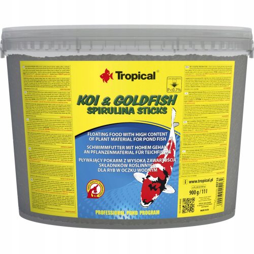 Tropical Koi & Goldfish Spirulina Sticks hrana za ribe 11 l 900 g