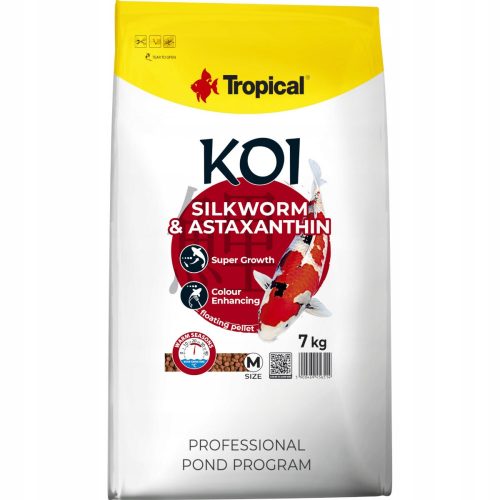  Hrana za ribe Tropical Koi Silkworm & Astaxanthin M 7kg