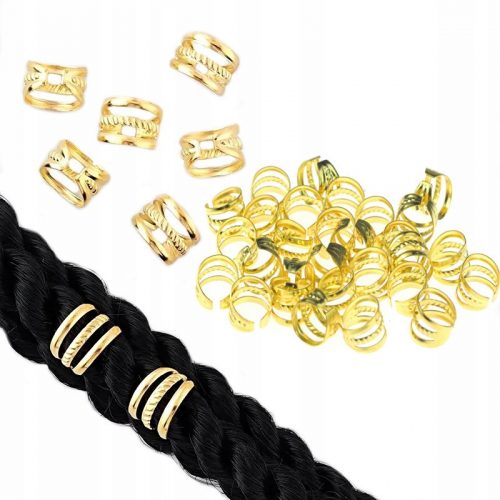  CLAMP BEADS BRIDGE DREADS GOLD 30 kom ZA SINTETIČKU KOSU