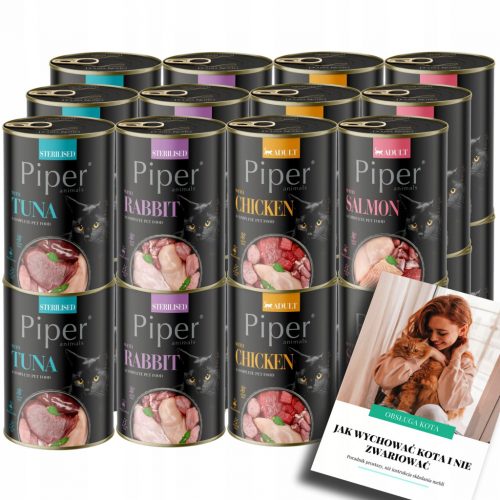  PIPER mokra hrana za odrasle mačke KAN Mješavina okusa 24x400G + EBOOK CAT