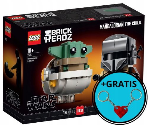  LEGO BrickHeadz 75317 Mandalorijanac i dijete + LEGO privjesak za ključeve u obliku srca