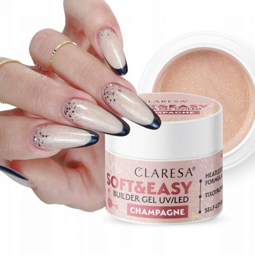  CLARESA SOFT & EASY BUILDER GEL CHAMPAGNE GEL ZA IZGRADNJU NOKTA 90 g