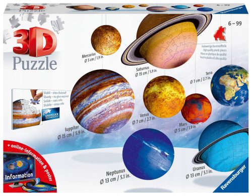  3D puzzle Ravensburger Sunčev sustav 8 planeta 522 kom. 116683