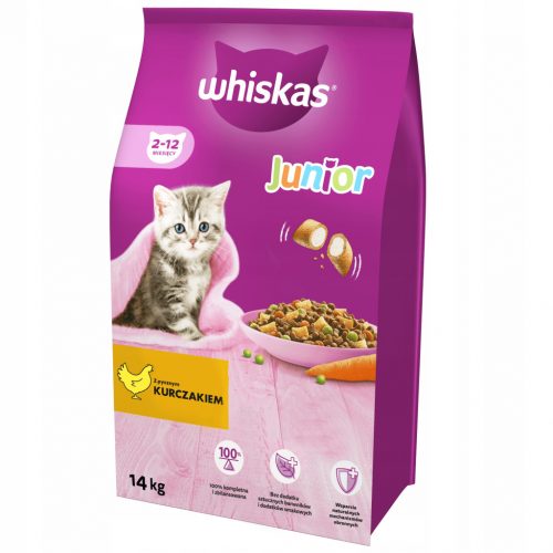  Whiskas piletina suha hrana za mačiće 14 kg