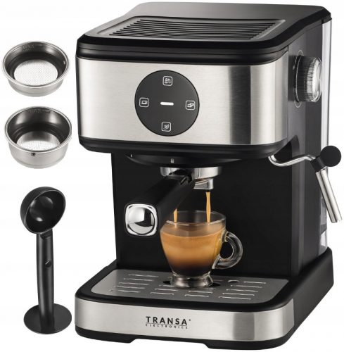  Transa Electronics Baristoline 1100 W aparat za espresso s portafilterom, srebrna/siva