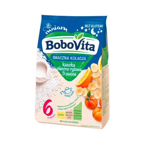  BOBOVITA UKUSNA VEČERA MLIJEKO I RIŽA SJAJNE 3 VOĆKE BEZ GLUTENA 6+ 230G