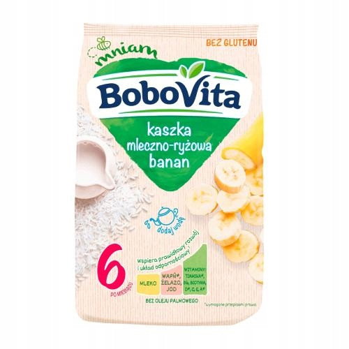  BoboVita mliječna kašica Mliječna i rižina kašica banana nakon 6 mjeseci 230g 230g