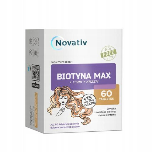  Novativ Biotin Max + Cink + Silicij, 75 tableta.