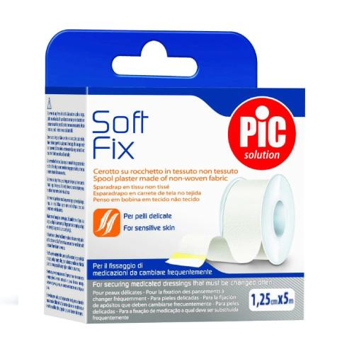  PIC SOLUTION flaster, Soft Fix 1,25 cm x 5 m, 1 kom.