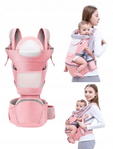  Ergonomska nosiljka za bebe s remenom za bokove Goldstart E001, roza