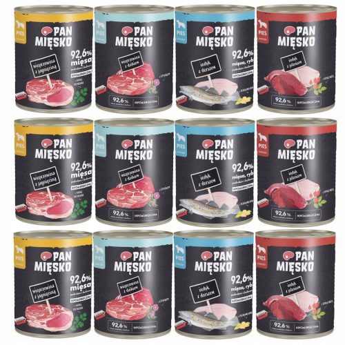  PAN MEAT Mokra hrana za pse MIX Smaków 4 x 800g