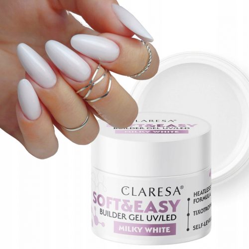  CLARESA SOFT & EASY GEL ZA IZGRADNJU S TIXOTROPY MILKY WHITE 45 G