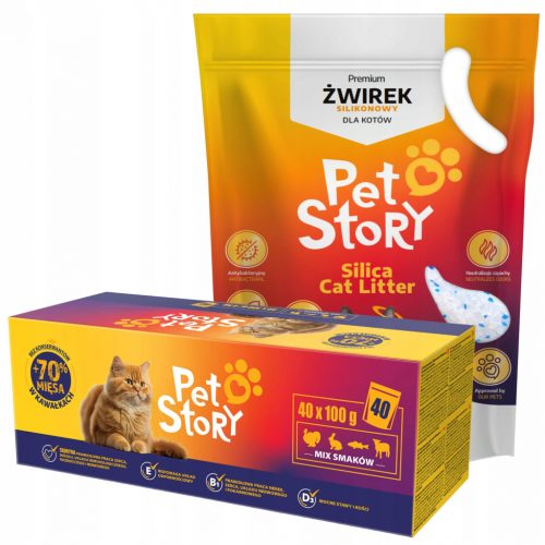  Petstory hrana za mačke MIX 70% meso 40x100g + stelja