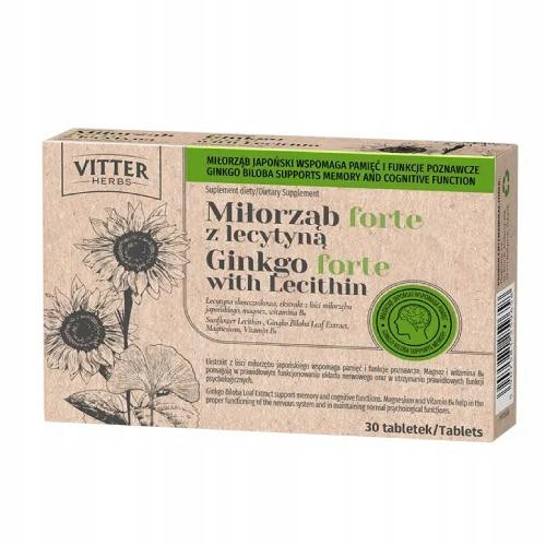  Ginkgo biloba forte s lecitinom Vitter Herbs, 30 tableta.