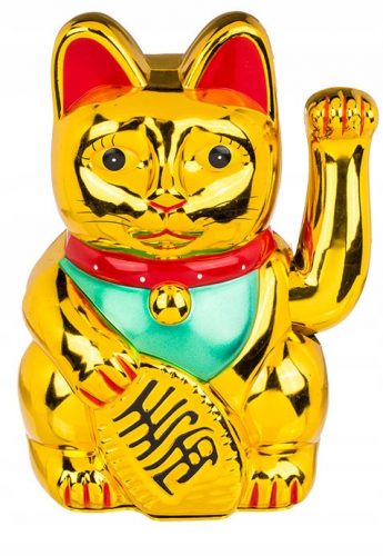  LUCKY CAT XXL maše ŠAPOM 21cm MANEKI NEKO