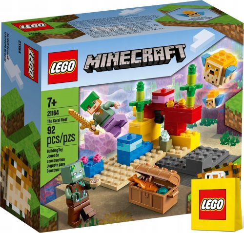  LEGO Minecraft 21164 Koraljni greben + Papirnata vrećica LEGO 6315786 žuta 24x8x18 cm