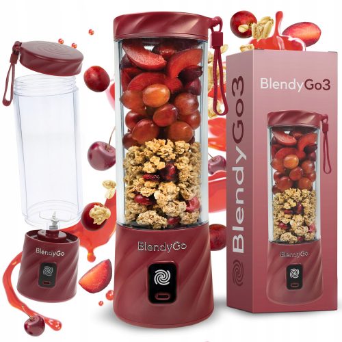  BlendyGo šalični blender Smoothie mikser Mini šalični blender 3 250 W Bordo