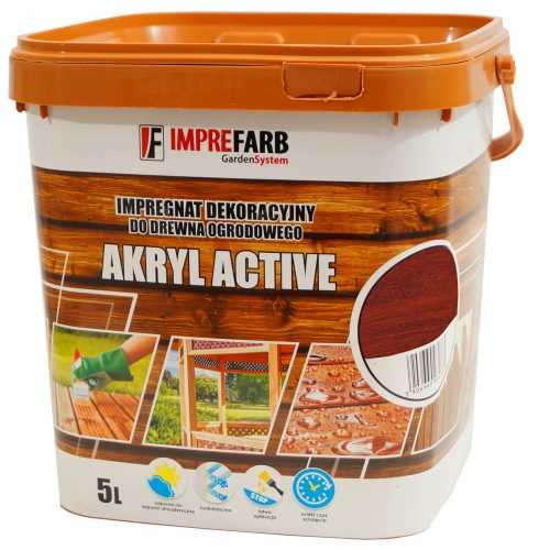  Imprefarb Akryl Active impregnacija za drvo 5 l mahagonij