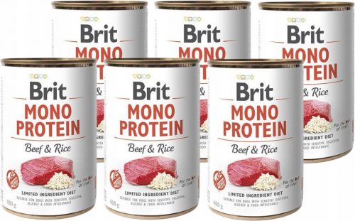  BRIT MONO Mokra hrana za pse Beef Rice 6x400g