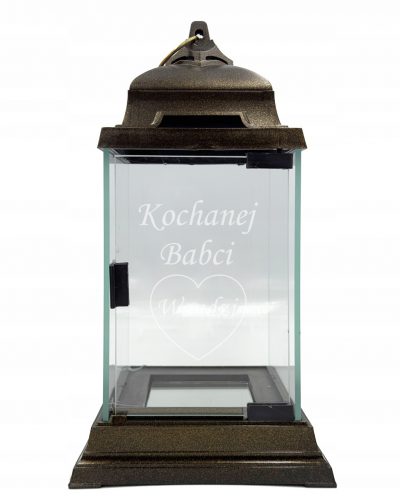  Svijeća "Glass Art Lantern", zlatna, 35 cm