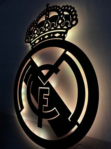 FC Real Madrid LED noćna svjetiljka drvena slika 3D nogometni grb XL poklon