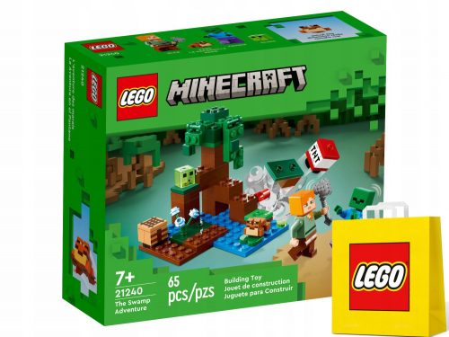  LEGO Minecraft 3215125 LEGO MAINECRAFT 21240 ZOMBIE MINECRAFT SWAMPS ADVENTURE + LEGO papirnata vrećica 6315786 žuta 24x8x18 cm