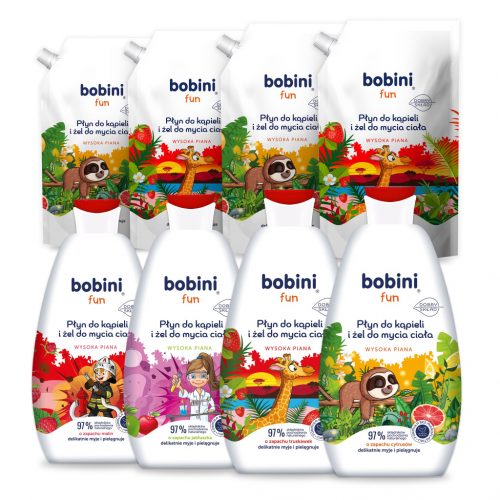  BOBINI FUN tekućina za kupanje za djecu 500ml + dopuna tekućine 500ml 4+4