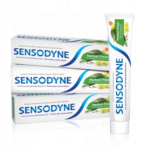  Sensodyne Herbal Fresh, pasta za zube, s ekstraktima eukaliptusa 75 ml x3